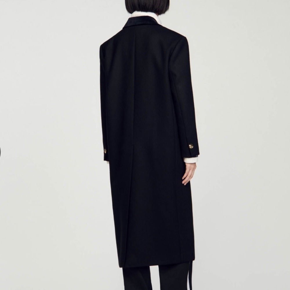 SANDRO Offy Double Breasted Long Coat - Picture 2 of 13